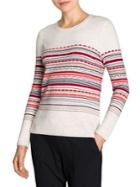 Olsen Striped Intarsia Crewneck Sweater