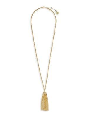 Vince Camuto Goldtone & Pave Crystal Tassel Pendant Necklace
