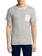 Selected Homme Striped Linen-blend Tee