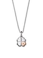 D For Diamond Sterling Silver & Diamond Clover Pendant Necklace