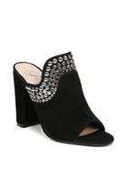 Fergie Lillie Studded Crystal Suede Mules