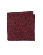 Black Brown Wool Paisley And Floral Pocket Square