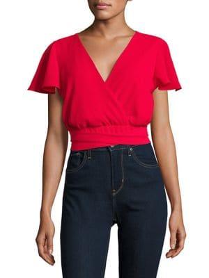 Design Lab Ruffle Wrap Top