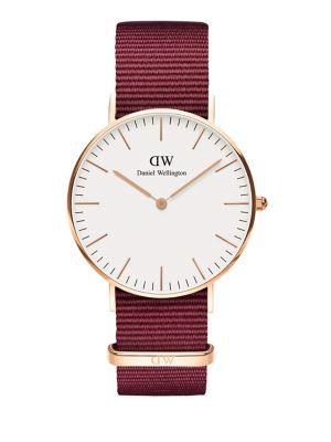Daniel Wellington Classic Roselyn Rose Goldtone And Nato Strap Watch, 36mm