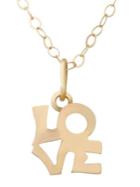 Lord & Taylor 14k Yellow Gold Love Pendant Necklace