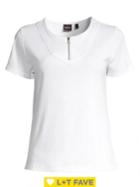 Rafaella Petite Half-zip Cotton Top