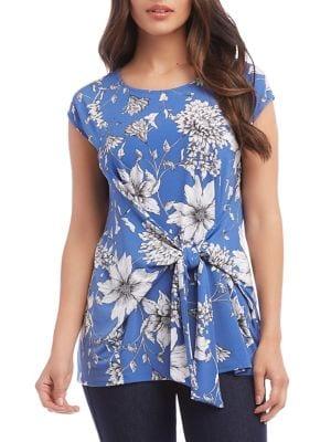 Karen Kane Tie-front Floral Top