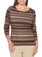 Rafaella Petites Broken Arrow Three-quarter Sleeve Top