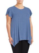 B Collection By Bobeau Ribbed Asymmetrical Tee