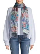 Lord & Taylor Floral Fringe Wrap Scarf