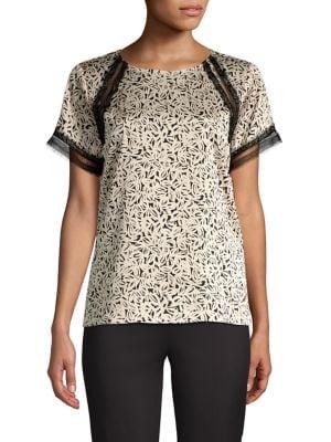 Donna Karan Lace-trim Botanical Top