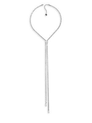 Karl Lagerfeld Liquid Chain Swarovski Crystal Lariat Necklace