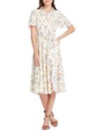 Tahari Arthur S. Levine Petite Floral Printed Shirt Dress