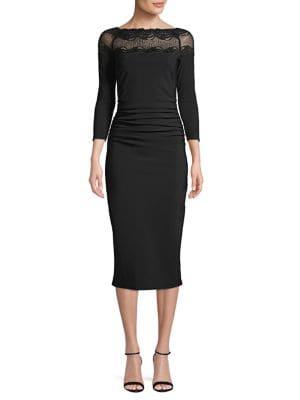 Chiara Boni La Petite Robe Lace Long-sleeve Sheath Dress