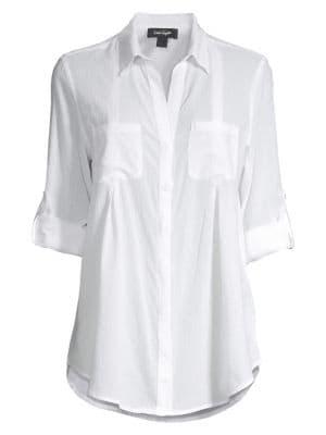 Lord & Taylor Collared Roll-tab Shirt