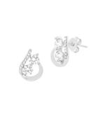 Lord & Taylor Wide Teardrop Swirl Forever Together Cubic Zirconia & Sterling Silver Earrings