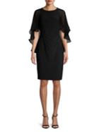 Lauren Ralph Lauren Sleeveless Caped Seath Dress