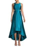 Aidan By Aidan Mattox Satin Cutout High-low A-line Evening Dress
