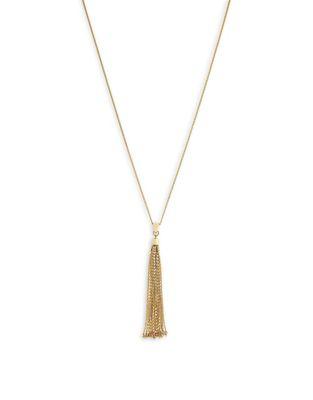 Jessica Simpson Crystal Bar Tassel Pendant Necklace