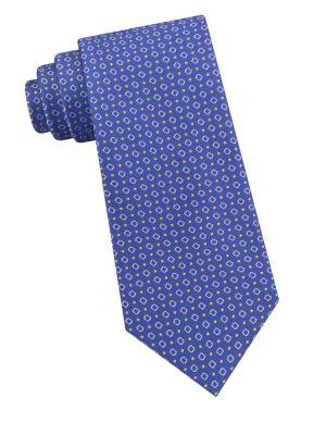 Lord & Taylor The Mens Shop Dot And Square Neat Silk Tie
