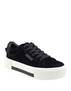 Kendall + Kylie Tyler Velvet Lace-up Sneakers