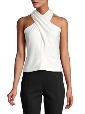 Eliza J Twist-front Halter Top