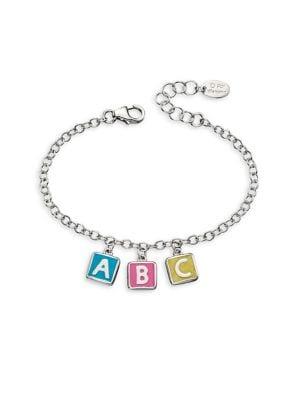 D For Diamond .925 Sterling Silver Abc Charm Bracelet