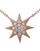 Lord & Taylor Rose Goldtone Sterling Silver And Cubic Zirconia Starburst Pendant Necklace