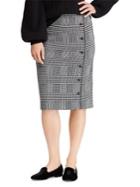 Lauren Ralph Lauren Buttoned Glen Plaid Pencil Skirt