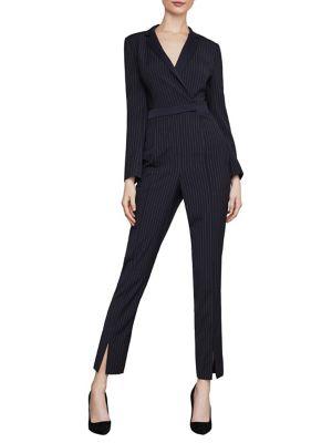 Bcbgmaxazria Faux Wrap Pinstripe Jumpsuit