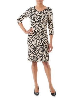 Olsen Two-tone Side-ruched Sheath Dress