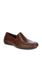 Karl Lagerfeld Diamond Embossed Leather Loafers