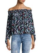 Free People Off-the-shoulder Floral Top