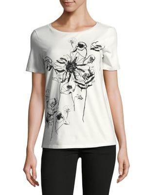 Weekend Max Mara Embroidered Floral Tee