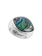 Lucky Brand Silvertone Abalone Floral Statement Ring