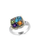 925 Effy 18k Yellow Gold & Sterling Silver Multicolored Cocktail Ring
