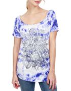 Lucky Brand Floral Printed Cotton Tee