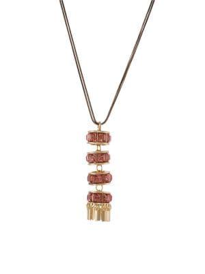 Christian Siriano Goldtone And Stone Tassel Pendant Necklace