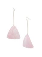 Trina By Trina Turk Scenic Route Goldtone And Light Pink Acrylic Oversized Petal Linear Drop Earrings