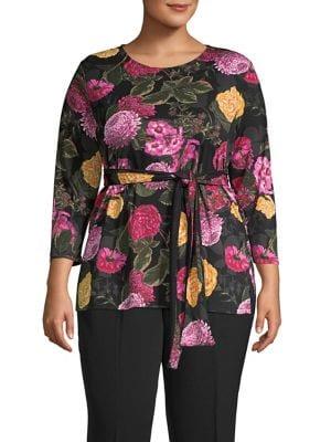 Rachel Rachel Roy Plus Lorelei Floral Self-tie Top