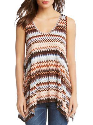 Karen Kane Zigzag Flared Hem Tank Top