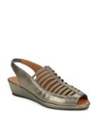 Gentle Souls By Kenneth Cole Leather Slingback Wedge Shoes