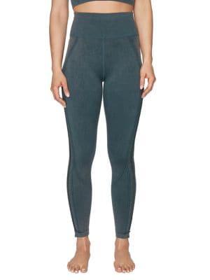Betsey Johnson Braided Twill Seamless High-rise Ankle Leggings
