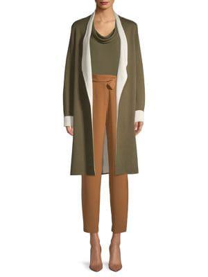 Halston Open-front Cotton-blend Cardigan