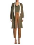 Halston Open-front Cotton-blend Cardigan