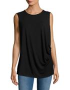 Lord & Taylor Plus Roundneck Sleeveless Ruched Top