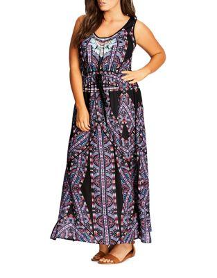 City Chic Plus Kaleidoscopic Maxi Dress