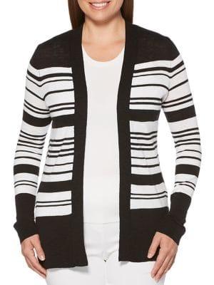 Rafaella Striped Open Front Cardigan