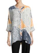 Nic+zoe Printed Button-front Blouse