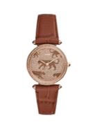 Fossil Lyric Rose Goldtone Stainless Steel, Crystal & Leather-strap 3-hand Watch